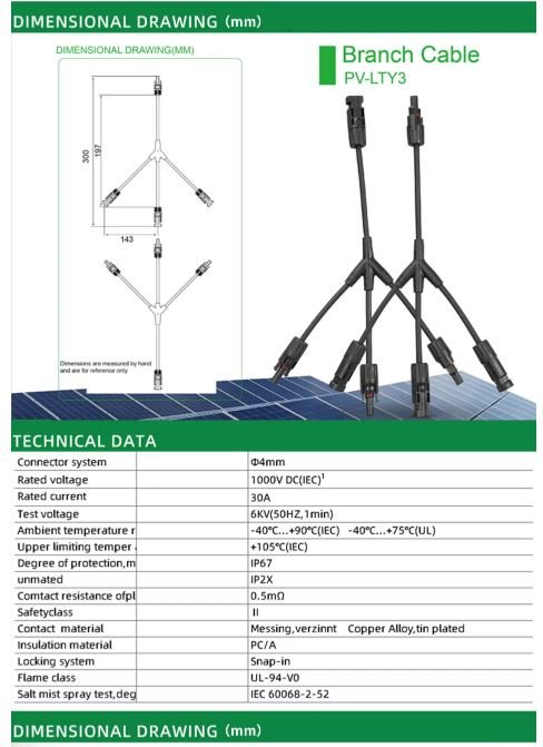 Fluxa Y - Splitt kabel - fåes i fra 1 til 1 opp til 1 - 4 - PECRON.NO