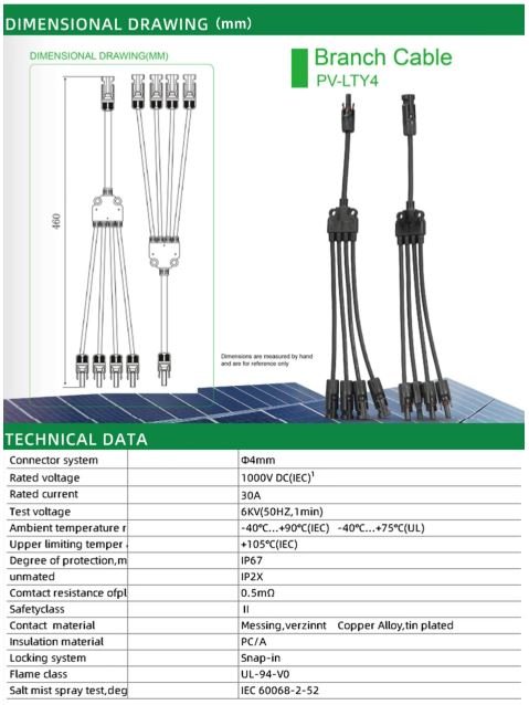 Fluxa Y - Splitt kabel - fåes i fra 1 til 1 opp til 1 - 4 - PECRON.NO