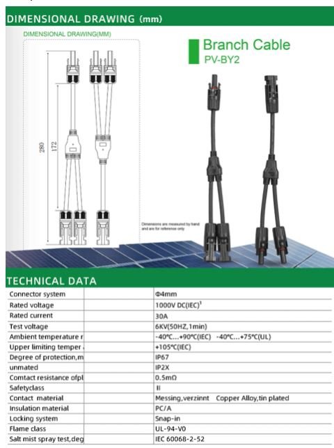 Fluxa Y - Splitt kabel - fåes i fra 1 til 1 opp til 1 - 4 - PECRON.NO