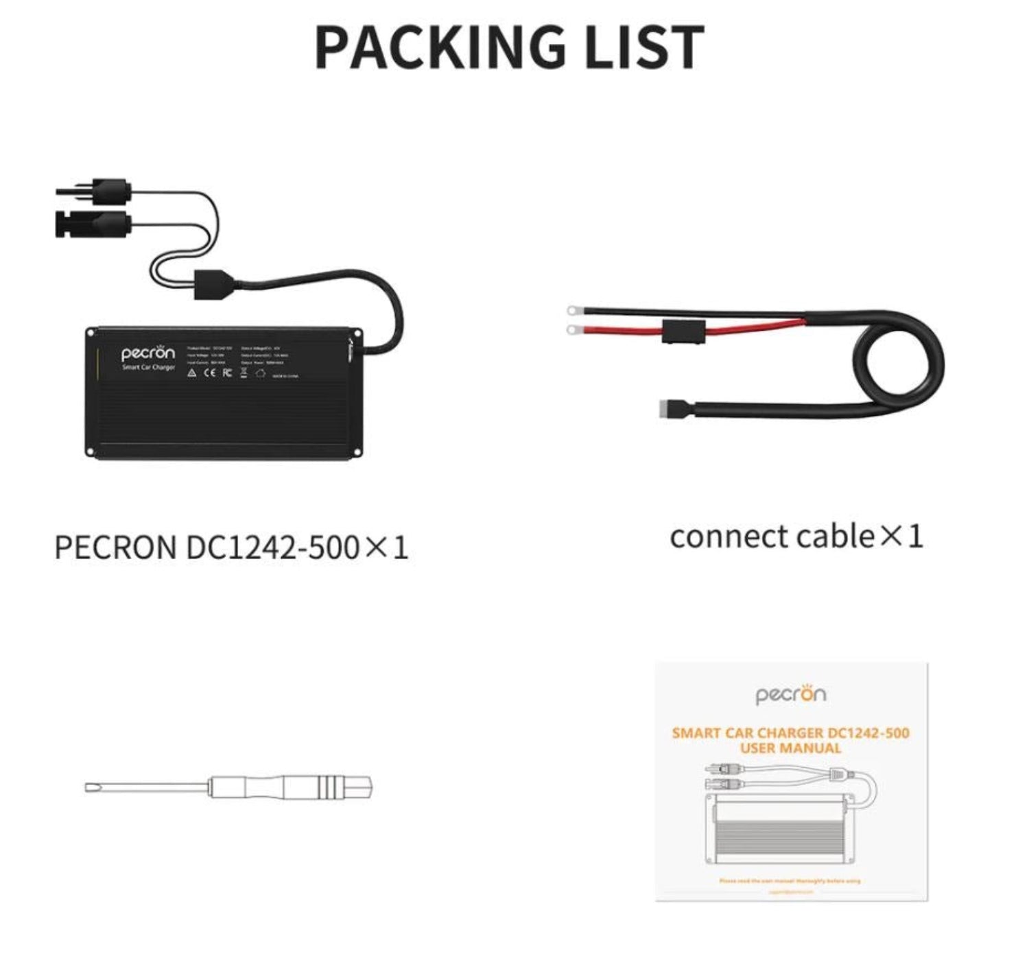 Pecron 500W billader DC1242 - 500 for biler, båter, campingvogner m.m. - PECRON.NO