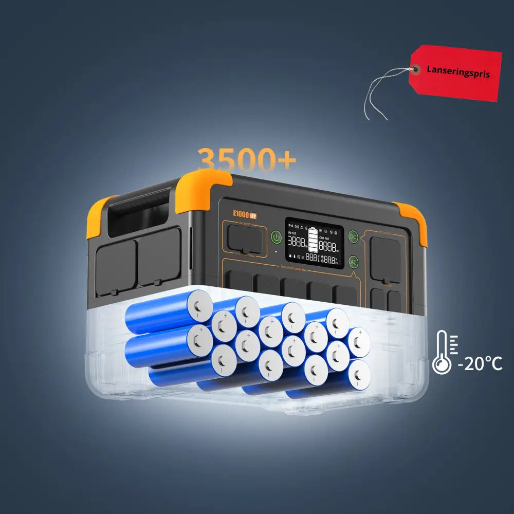 Pecron E1000LFP – For ekstremvær Forvarme mulighet!