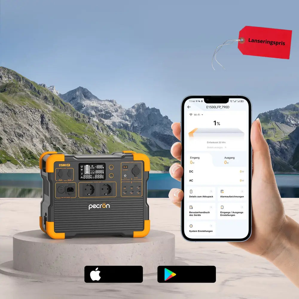 Pecron E1500LFP – Kraftig og smart strømstasjon for hytte camping og backup