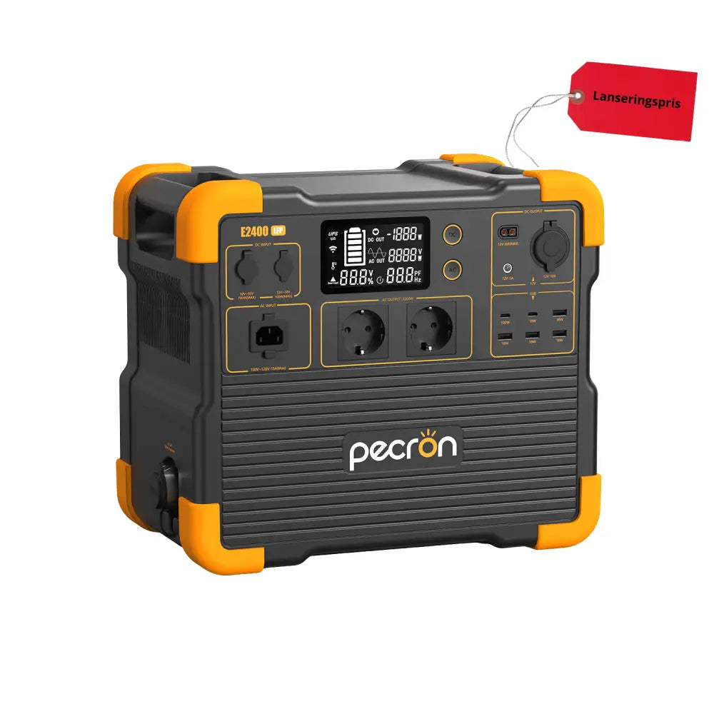 Pecron E2400LFP – Kraftig og stillegående strømstasjon med utvidbar batterikapasitet