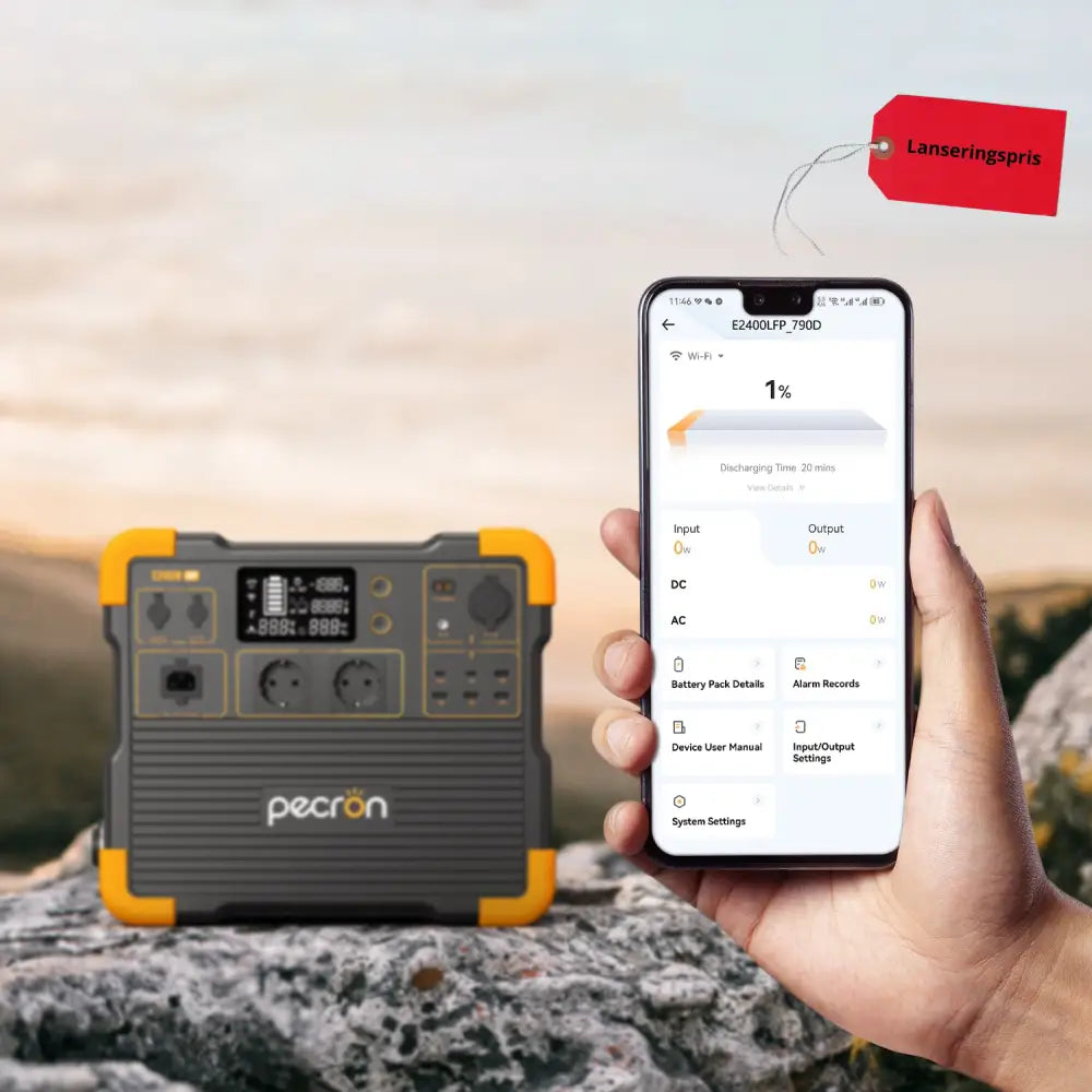 Pecron E2400LFP – Kraftig og stillegående strømstasjon med utvidbar batterikapasitet