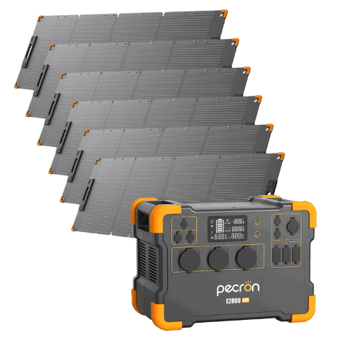 Pecron E2400LFP Solkongen - komplett med 6 x solcellepaneler - PECRON.NO