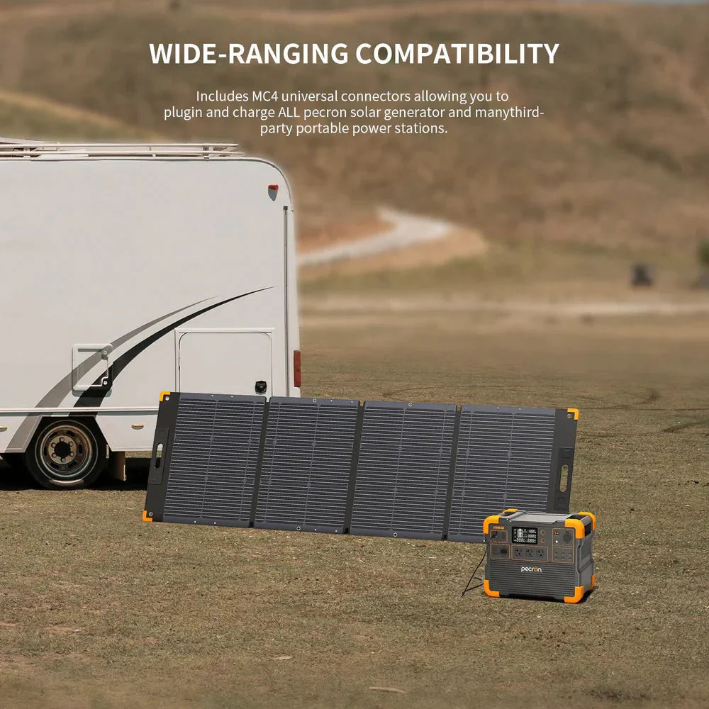 Pecron PV200 – Kraftig, sammenleggbart solcellepanel på 200W - PECRON.NO