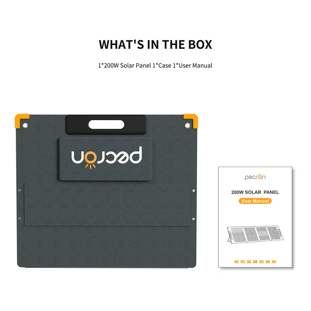 Pecron PV200 – Kraftig, sammenleggbart solcellepanel på 200W - PECRON.NO