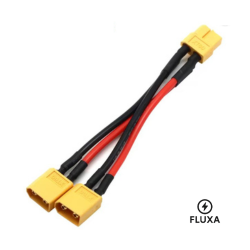 XT60 har till 2 x XT60 hann - 0,1mm solcellekable för strömstasjon